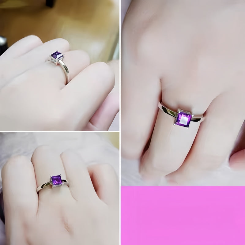 Elegant Princess Natural Amethyst Ring