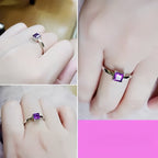 Élégante bague princesse en améthyste naturelle