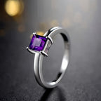 Élégante bague princesse en améthyste naturelle