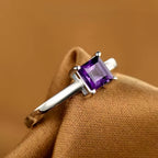 Élégante bague princesse en améthyste naturelle