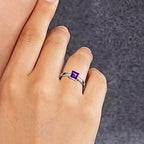 Élégante bague princesse en améthyste naturelle
