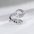 Bague Goutte d'Eau en Cristal Naturel Transparent