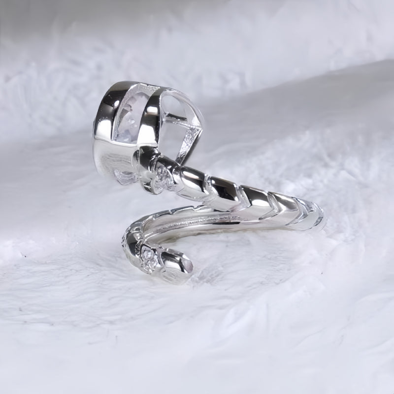 Bague Goutte d'Eau en Cristal Naturel Transparent