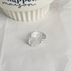 Bague ouverte en quartz clair Fleur de prunier