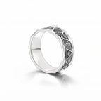 Bague large Œil porte-bonheur – Pierre obsidienne miroir argentée pour la protection spirituelle