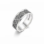 Bague large Œil porte-bonheur – Pierre obsidienne miroir argentée pour la protection spirituelle