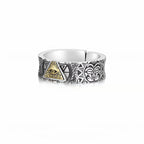 Bague Œil Turc Large pour Homme en Argent – Bloque l'Énergie Négative