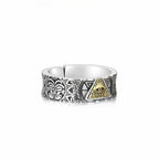 Bague Œil Turc Large pour Homme en Argent – Bloque l'Énergie Négative