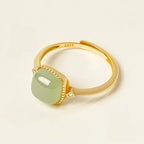 Bague ouverte en jade Hetian – Douce chance, garde intemporelle