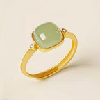Bague ouverte en jade Hetian – Douce chance, garde intemporelle