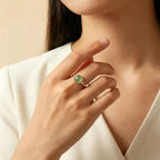 Bague ouverte en jade Hetian – Douce chance, garde intemporelle