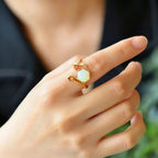 Bague en jade Hetian Prunier Branche d'Or – Là où la chance rencontre la paix intérieure