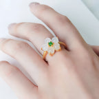 Bague Fleur de Prunier en Jade de Hotan – Chance Intemporelle, Douce Sérénité