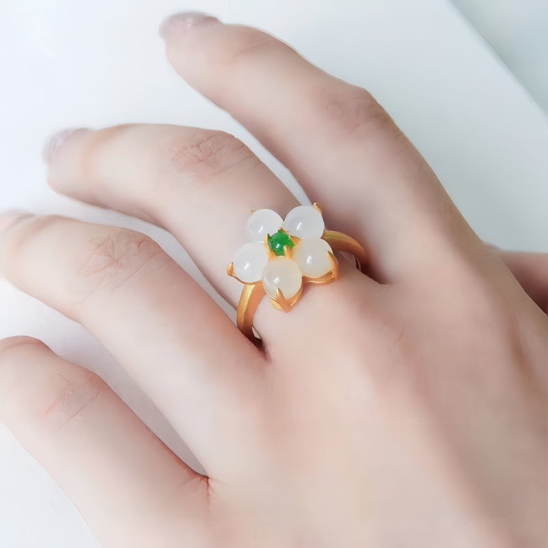 Hotan Jade Plum Blossom Ring – Timeless Luck, Gentle Peace
