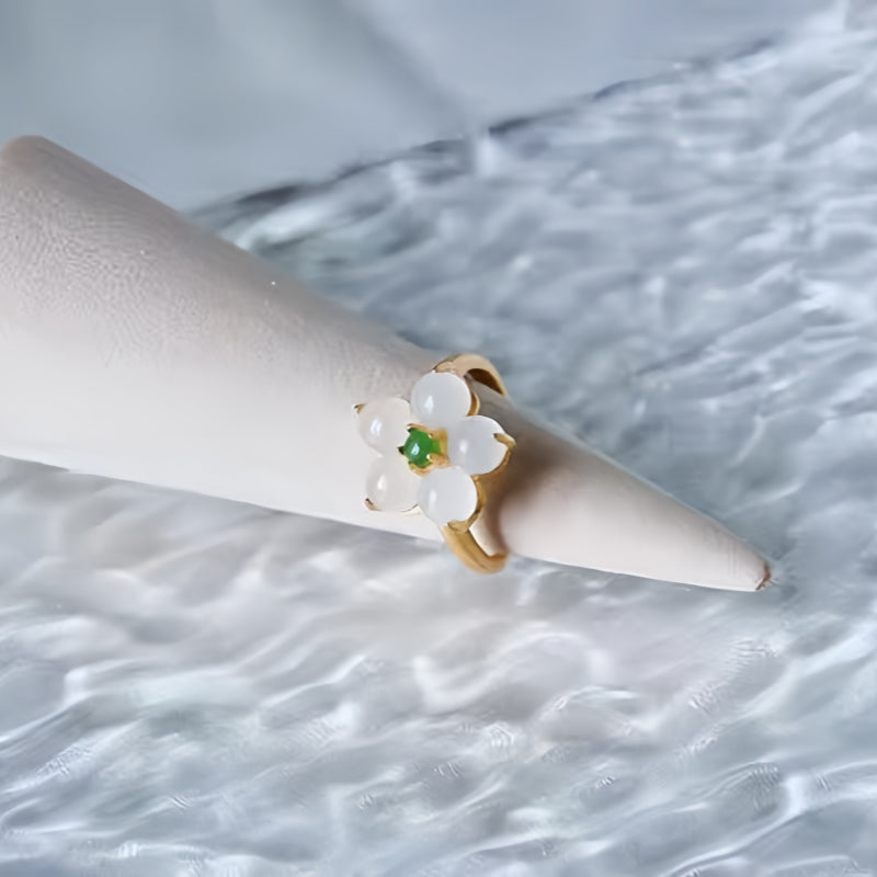 Hotan Jade Plum Blossom Ring – Timeless Luck, Gentle Peace