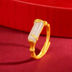 Vintage Bamboo Hetian Jade Blessing Ring – Wear Calm, Carry Luck