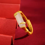 Vintage Bamboo Hetian Jade Blessing Ring – Wear Calm, Carry Luck