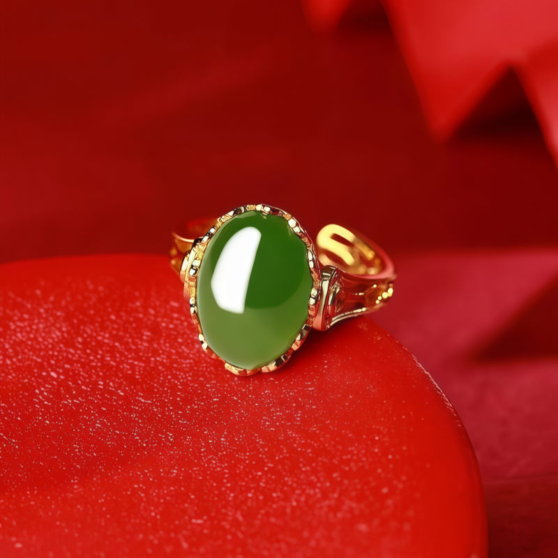 Bague porte-bonheur en Jade de Hetian – Une touche de chance au quotidien