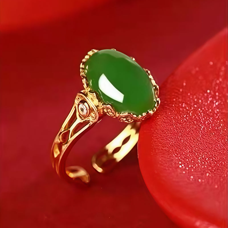 Bague porte-bonheur en Jade de Hetian – Une touche de chance au quotidien