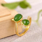 Bague Chat en Jade Hetian Naturel - Pureté & Sagesse & Paix