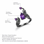 Bague en améthyste Larme d'Ange Déchu - Énergie calme, Chance tranquille
