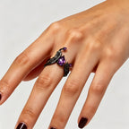 Bague en améthyste Larme d'Ange Déchu - Énergie calme, Chance tranquille