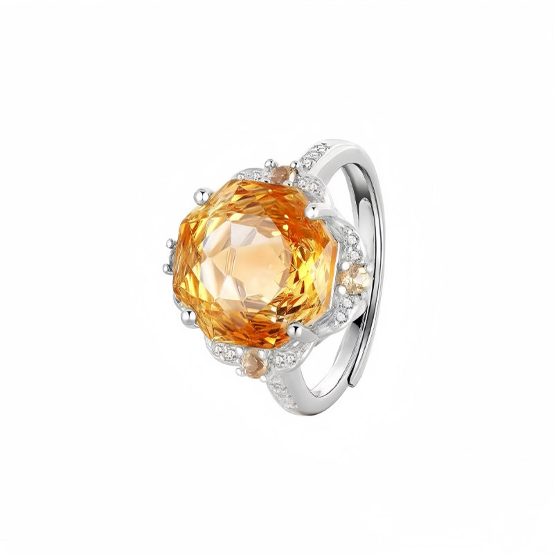 Bague Rose Citrine Naturelle sous le soleil – L'abondance à chaque éclat