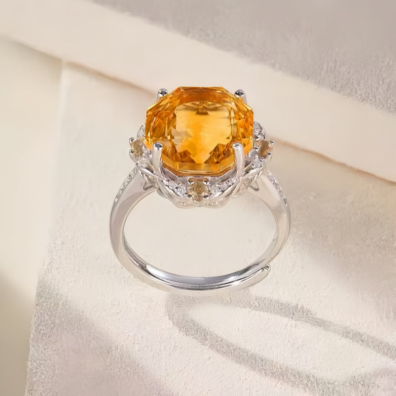 Bague Rose Citrine Naturelle sous le soleil – L'abondance à chaque éclat