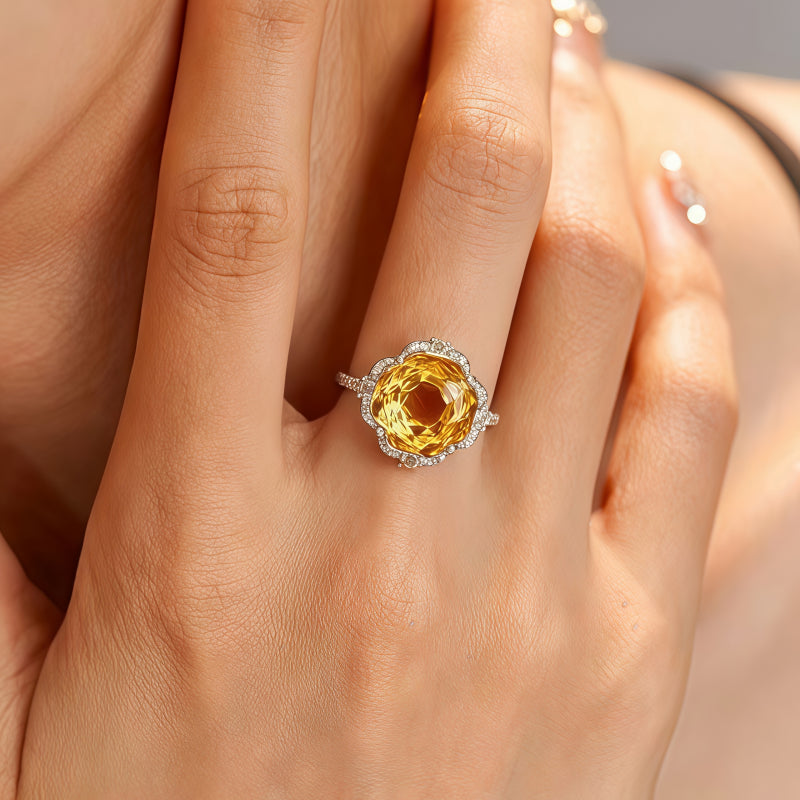 Bague Rose Citrine Naturelle sous le soleil – L'abondance à chaque éclat