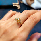 Bague Citrine Feuille Torsadée - Aimant à Richesse
