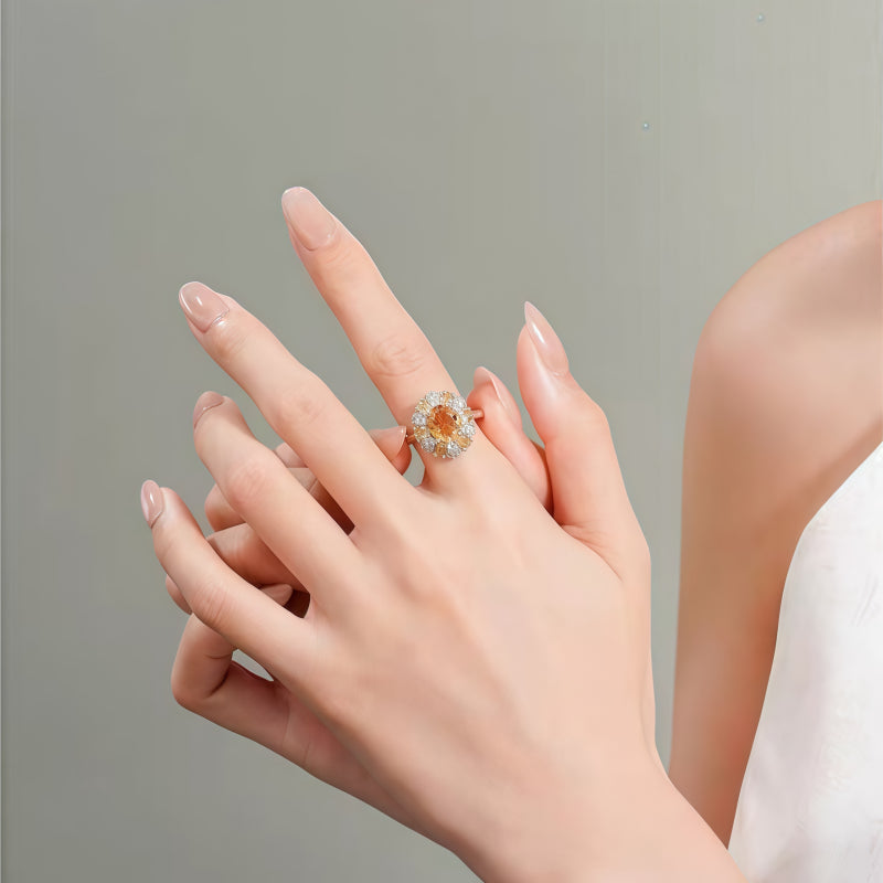 Natural Citrine Sunflower Ring – Wear Fortune, Attract Wealth