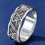 Wide Band Silver Obsidian Evil Eye Ring For Men – Protection & Luck