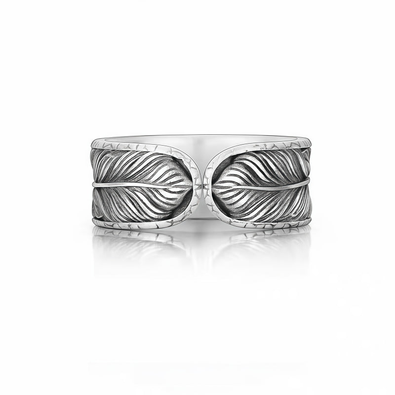Feather Man Evil Eye Ring – Spiritual Guardian & Fortune Bringer