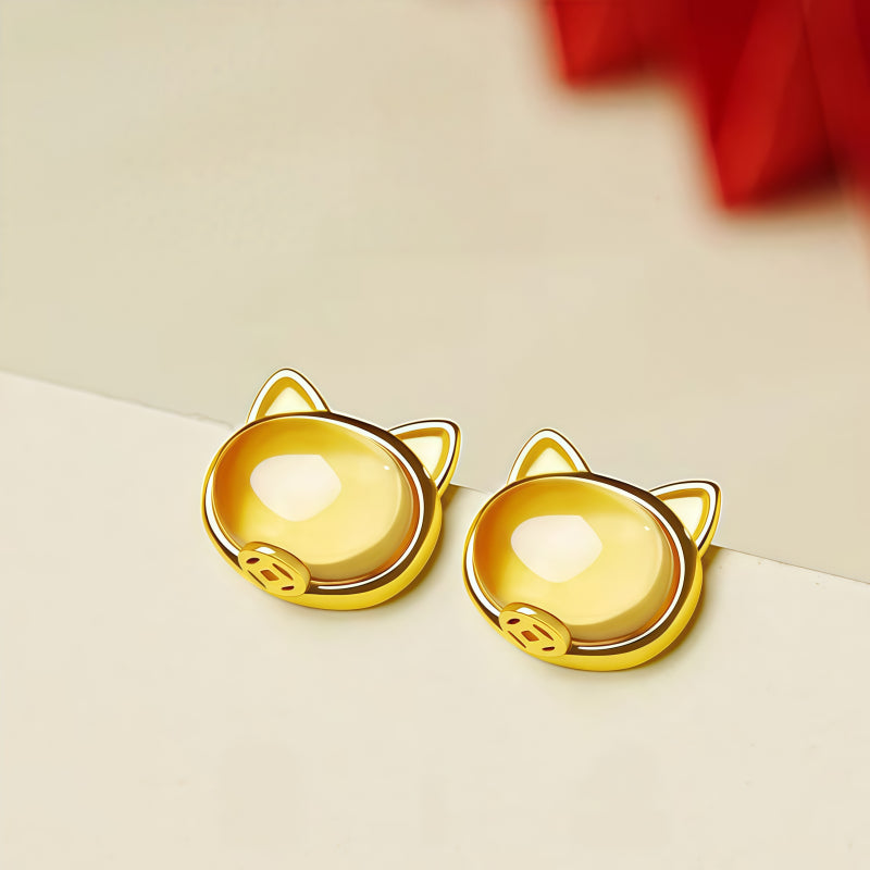 Cat Natural Citrine Earrings - Embrace Abundance