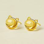 Boucles d'oreilles en citrine naturelle Joyful Purr