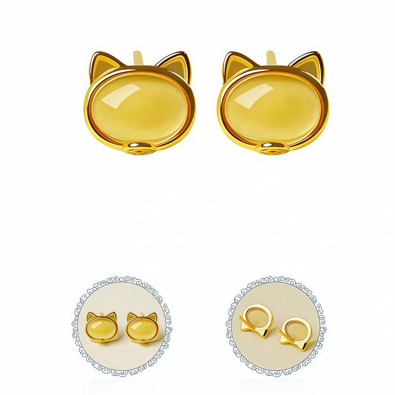 Boucles d'oreilles en citrine naturelle Joyful Purr