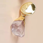 Boucles d'oreilles pendantes en quartz clair naturel