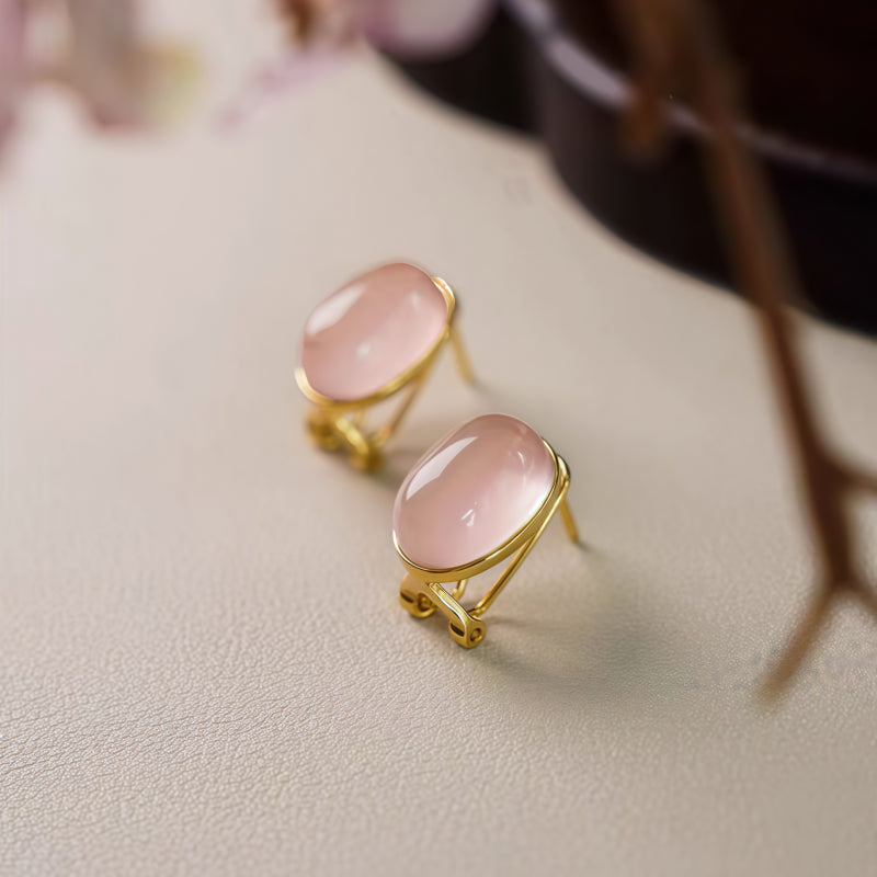 Boucles d'oreilles en cristaux naturels Paix Amour Guérison