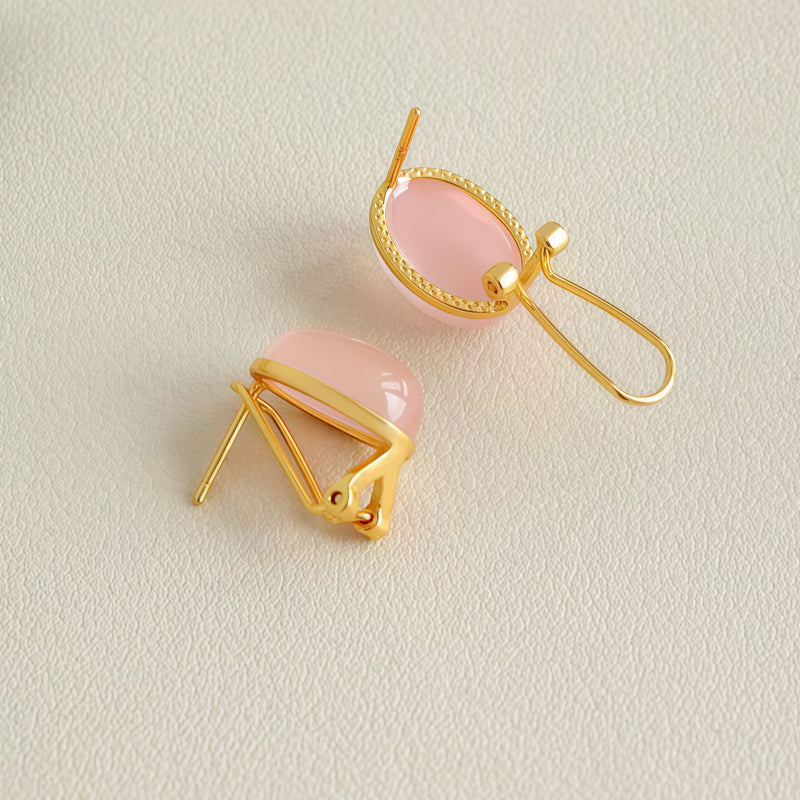 Boucles d'oreilles en cristaux naturels Paix Amour Guérison