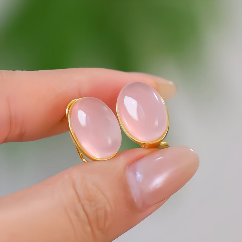 Boucles d'oreilles en cristaux naturels Paix Amour Guérison