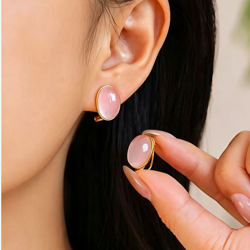 Boucles d'oreilles en cristaux naturels Paix Amour Guérison