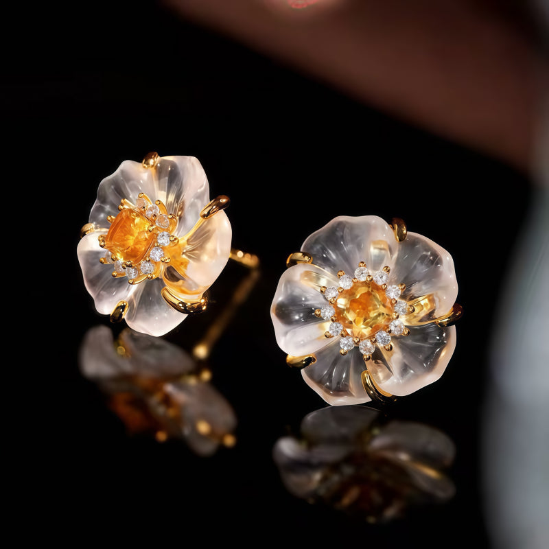 Boucles d'oreilles en cristal naturel Lumina Fervor