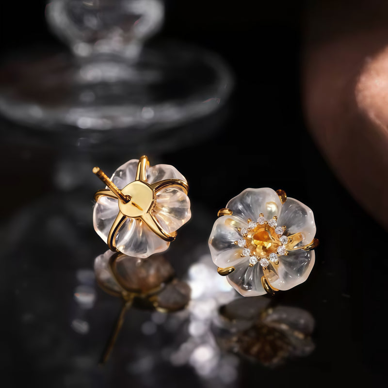 Boucles d'oreilles en cristal naturel Lumina Fervor