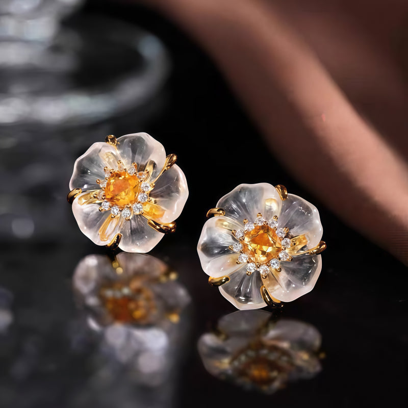 Boucles d'oreilles en cristal naturel Lumina Fervor