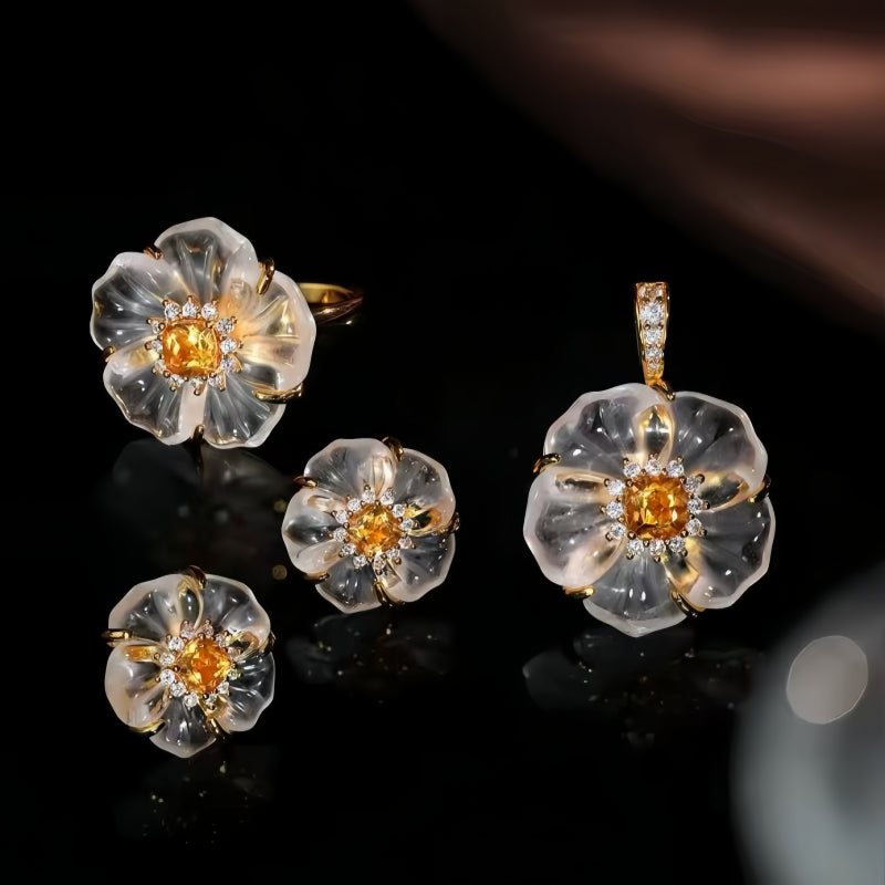 Boucles d'oreilles en cristal naturel Lumina Fervor