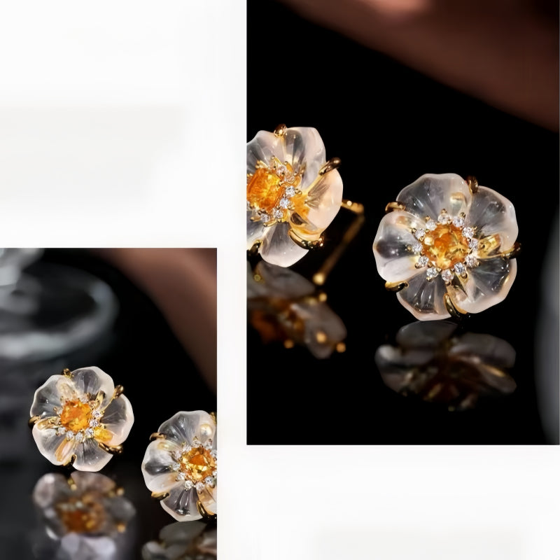 Boucles d'oreilles en cristal naturel Lumina Fervor