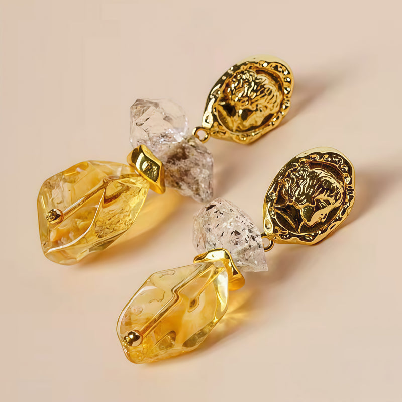 Natural Citrine Drop Earrings - Joy, Confidence and Success