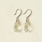 Boucles d'oreilles pendantes Magnolia en cristal naturel