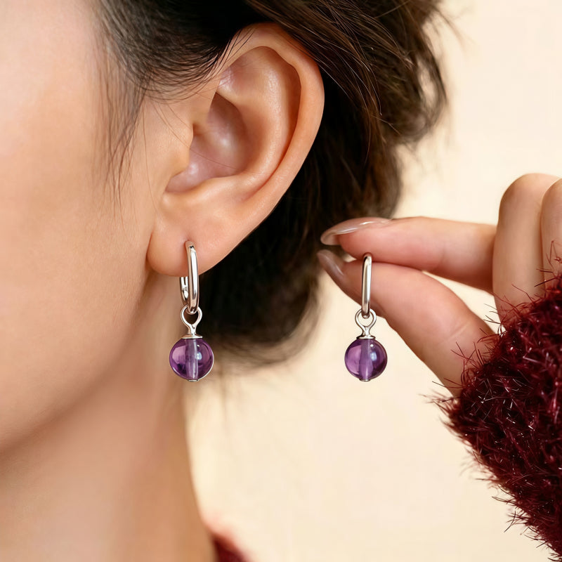 Boucles d'oreilles Calme et Vigilance en Cristal Naturel