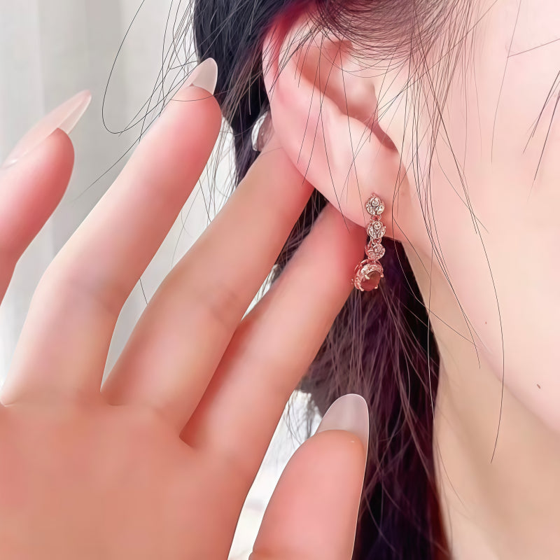Boucles d'oreilles pendantes en cristal naturel Blossom